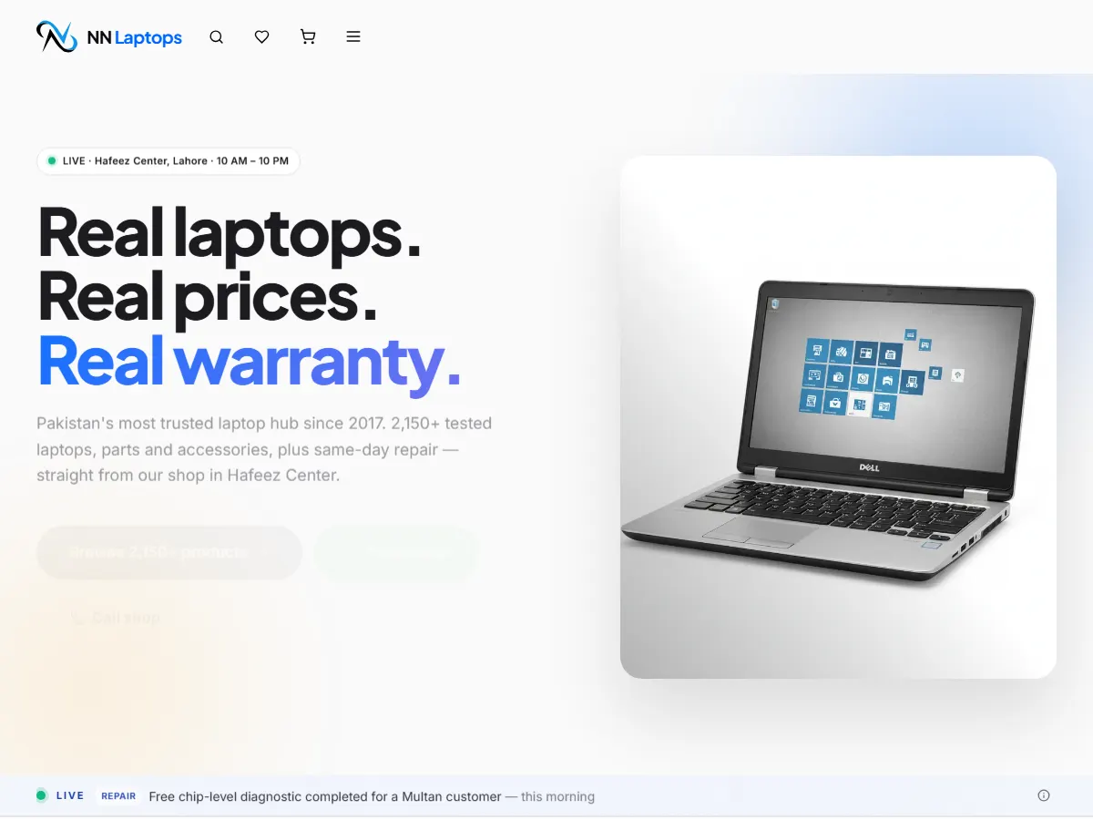 NN Laptops: E-commerce design & development