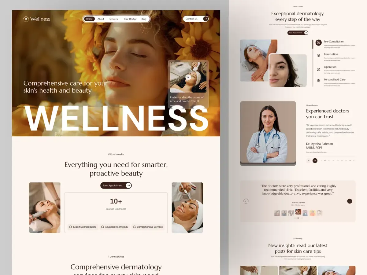 Wellness studio: Website design & development